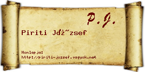 Piriti József névjegykártya